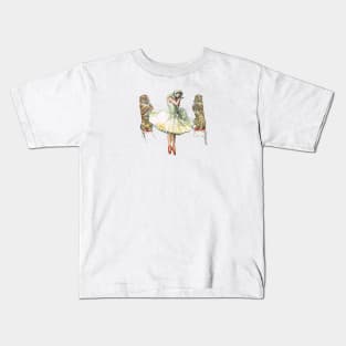 TITILEIN Ballerina dancing with Tigers Drawing Kids T-Shirt